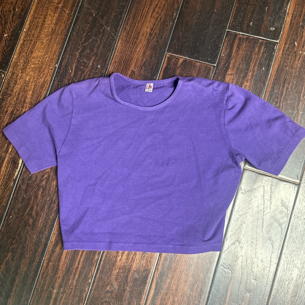 Short sleeve crop top T-shirt cotton spandex Los Angeles Apparel basic casual